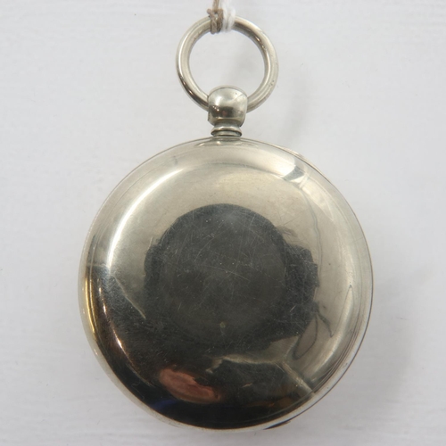 88 - WALTHAM: key wind open face silver plated pocket watch with subsidiary seconds dial, working at lott... 