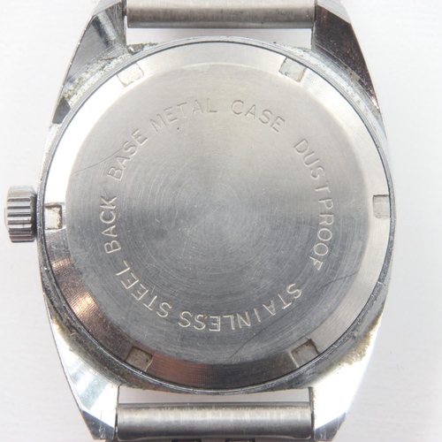 91 - EUROSONIC: gents manual wind wristwatch, steel cased with brushed steel dial, working at lotting. UK... 