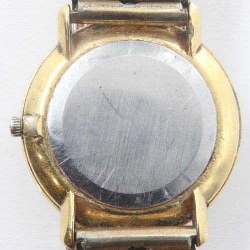 92 - OMEGA: gents De Ville quartz wristwatch, gold plated case with champagne dial, not working, on an ex... 