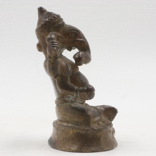 298 - 19th century bronze depiction of Vishnu, H: 80mm. UK P&P Group 1 (£16+VAT for the first lot and £2+V... 