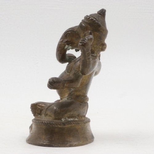 298 - 19th century bronze depiction of Vishnu, H: 80mm. UK P&P Group 1 (£16+VAT for the first lot and £2+V... 