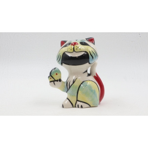 239 - Lorna Bailey butterfly cat, no cracks or chips, H: 13 cm. UK P&P Group 1 (£16+VAT for the first lot ... 