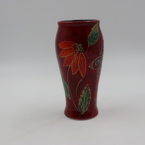 245 - Anita Harris butterfly vase, signed in gold, no cracks or chips, H: 18 cm. UK P&P Group 2 (£20+VAT f... 