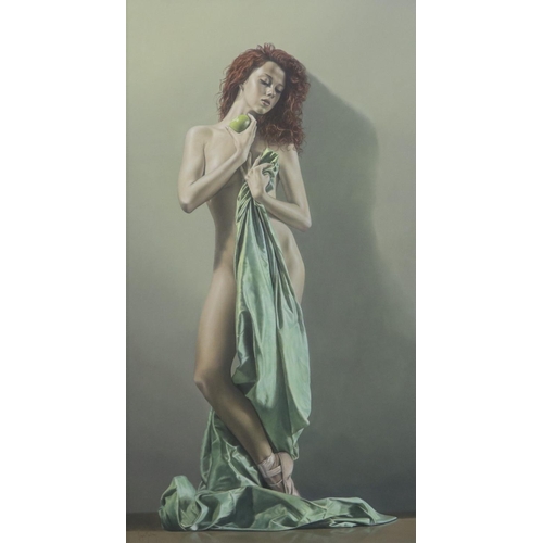 170 - Sergio Martinez (Chilean, b. 1966): oil on linen, Bailarina Con Manza Verde, image 89 x 162 cm, over... 