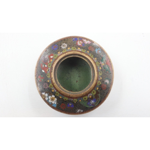 302 - Chinese cloisonne footed censer of small proportions in the manner of Lao Tian Li (unsigned), lackin... 