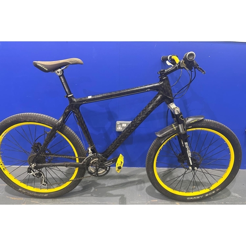 1008 - Full custom carbon fibre frame hard tail mountain bike, 23 inch wheels, 20 inch frame, with various ... 