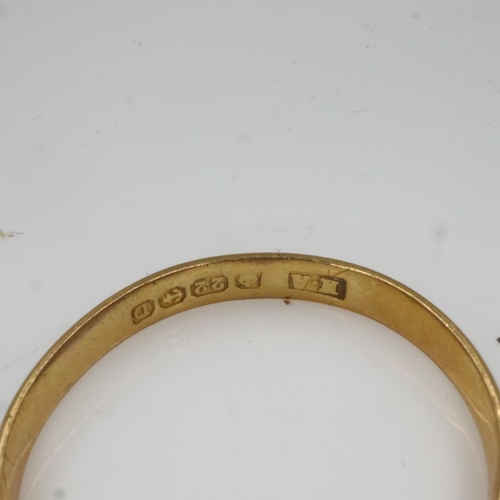 18 - 22ct gold slim profile band ring, size L, 1.9g. UK P&P Group 0 (£6+VAT for the first lot and £1+VAT ... 