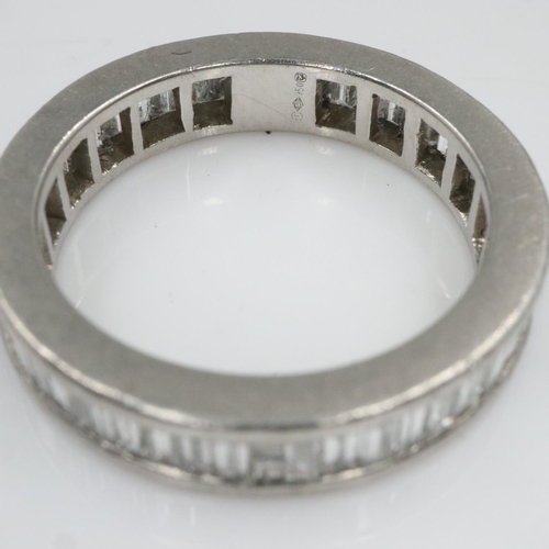 23 - Platinum and diamond full eternity band, approximately 1.75cts, 5.7g, size K. UK P&P Group 1 (£16+VA... 