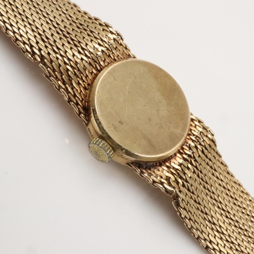 65 - ACCURIST: ladies 9ct gold cased wristwatch on 9ct gold mesh bracelet, gross weight 22.5g. UK P&P Gro... 