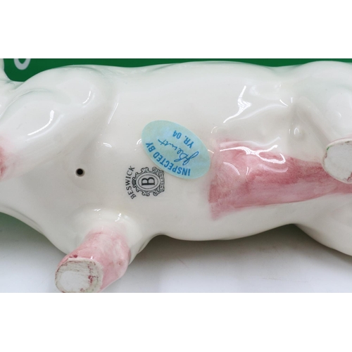 263 - Beswick Rare Breeds Middlewhite boar, L: 18cm, no cracks or chips, boxed. UK P&P Group 2 (£20+VAT fo... 