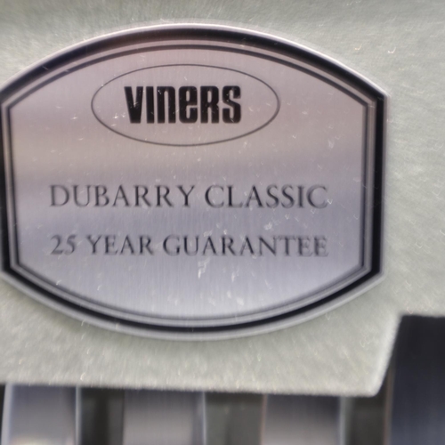 345 - Viners forty-four piece set of cutlery in the Dubarry Classic design, in mahogany canteen, lacking o... 