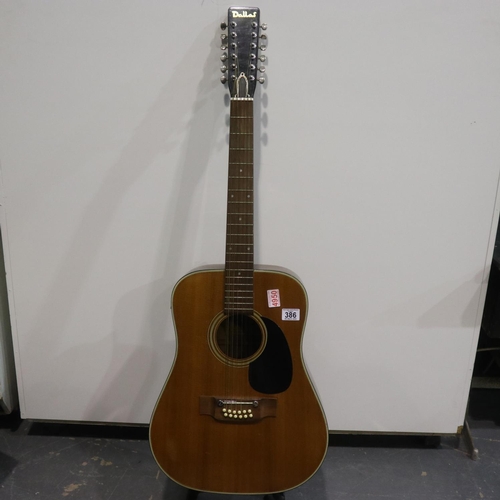 386 - Dallas Japanese 12 string guitar. Not available for in-house P&P