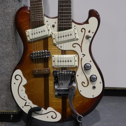 387 - Mosrite double neck guitar. Hand built double neck, made by Semie Moseley for his friend Ross Coan i... 