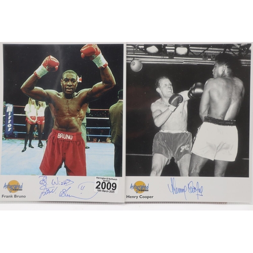 2009 - Autographed Editions signed photographs of two boxers: Frank Bruno and Henry Cooper. UK P&P Group 1 ... 