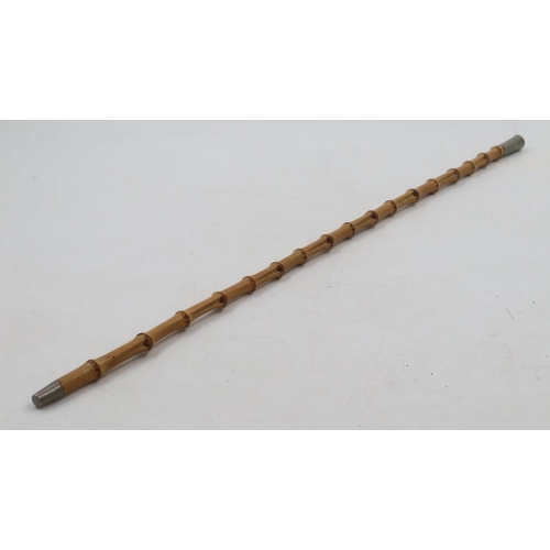 2165 - Officers Training Corps bamboo swagger stick with white metal top motto is Manners Maketh Man. UK P&... 