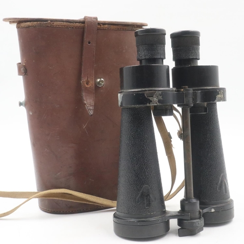 2167 - Barr & Stroud pair of British WWII 7x field binoculars with leather case (case in poor condition). U... 