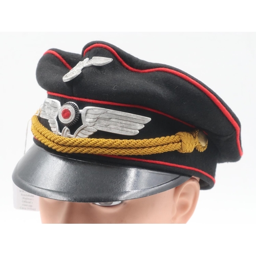 2176 - Third Reich Reichsbahn (Railway) officials visor crusher cap. UK P&P Group 2 (£20+VAT for the first ... 