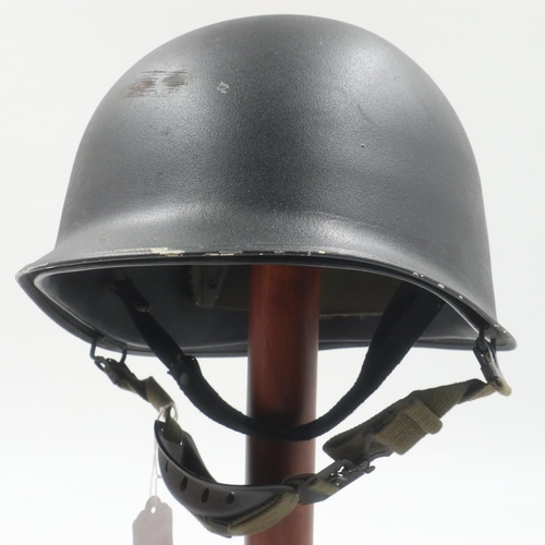 2182 - Post War Danish M1 Riot Police Helmet with Removable Liner and Chinstrap. The liner is badged to the... 