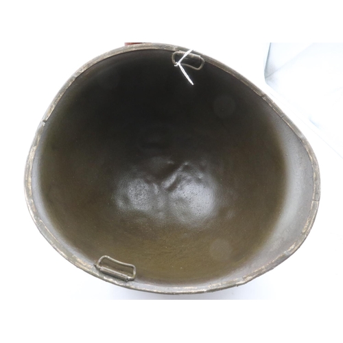 2195 - WWII US M1 Swivel Bale Front Seam Helmet, paint badged to the 34th Infantry Division. UK P&P Group 2... 