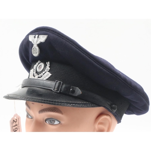 2198 - Bahnschutzpolizei (BSP) (Railway Protection Police) Ncos Visor Cap. The BSP were tasked with railway... 