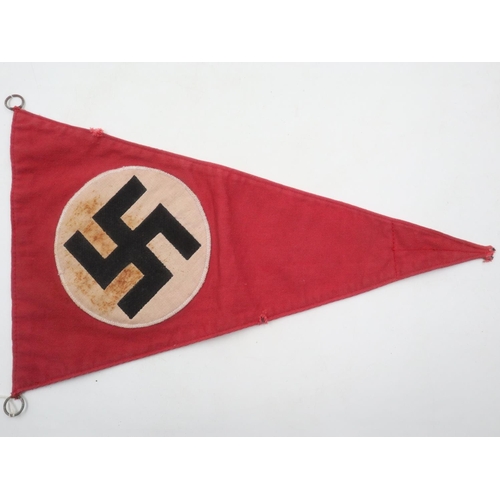 2201 - Third Reich embroidered NSDAP Sports Pennant. UK P&P Group 2 (£20+VAT for the first lot and £4+VAT f... 