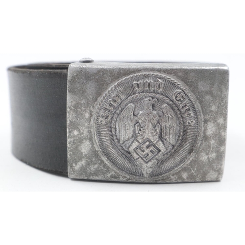 2215 - Third Reich period Hitler Youth Belt and Buckle. UK P&P Group 1 (£16+VAT for the first lot and £2+VA... 