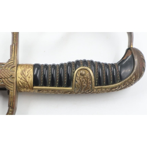 2246 - WWII German Kriegsmarine officers dress sword, with incorrect scabbard. Not available for in-house P... 