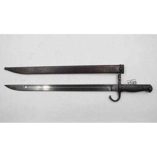 2249 - Japanese WWII bayonet with steel scabbard, ricasso marked for Toyada Jido Shokki arsenal. UK P&P Gro... 