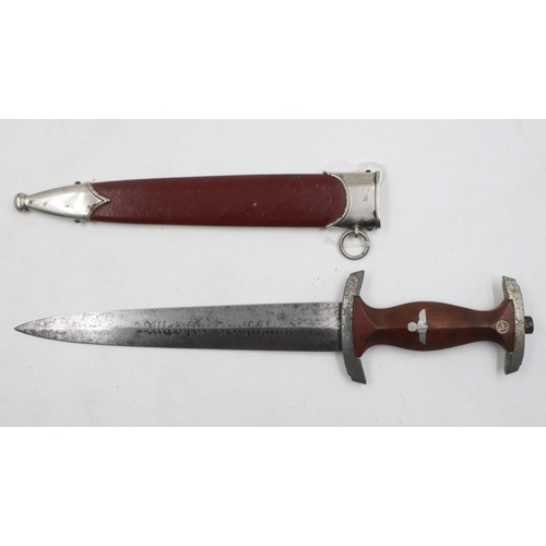 2264 - 1940 Dated SA Dagger with sheath, RZM Marked m7/66 for Carl Eickhorn, Solingen. UK P&P Group 2 (£20+... 