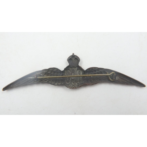 2275 - WWI British Royal Flying Corps officers bronze Pilots Wings, circa 1913. UK P&P Group 1 (£16+VAT for... 