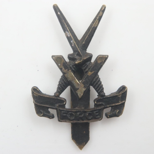 2290 - Rare WWII “V Force” Jungle Hat Badge. V Force was a reconnaissance, intelligence-gathering and guerr... 