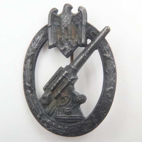 2307 - Third Reich Early War Heer Flak Artillery Badge. Nice solid heavily plated Tumbak Badge. Unmarked. U... 