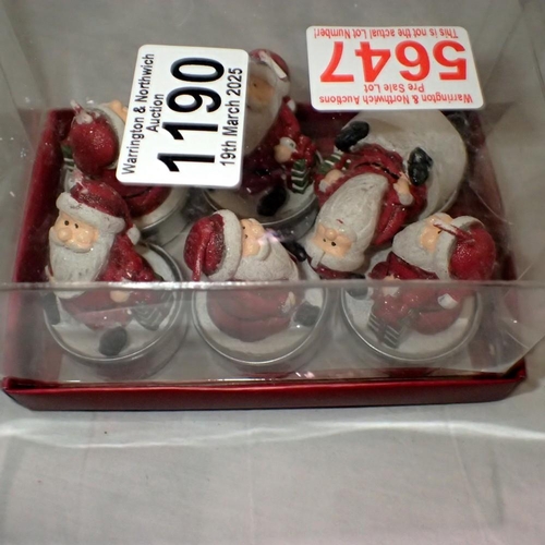 1190 - Six Father Christmas tealights. Not available for in-house P&P