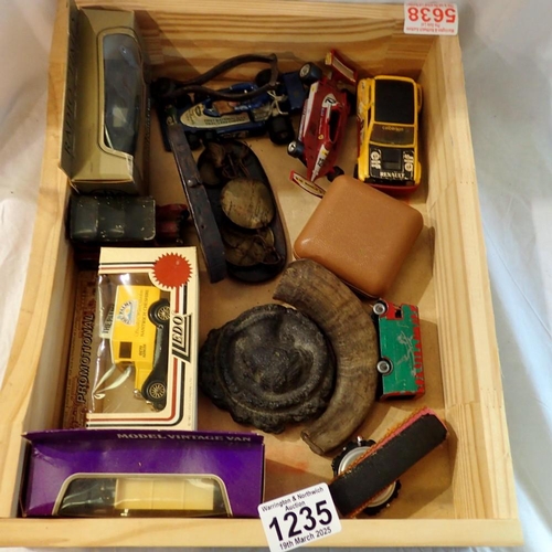 1235 - Mixed collectables including pocket scales. Not available for in-house P&P