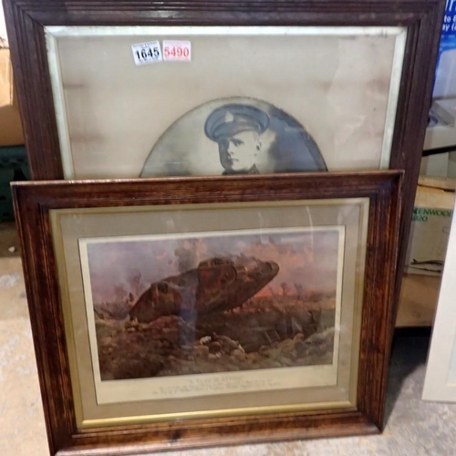 1645 - Two framed military prints. Not available for in-house P&P