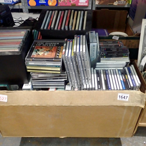 1647 - Quantity of mostly classical CDs and mixed videos. Not available for in-house P&P