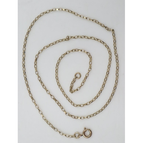 17 - 9ct gold neck chain, L: 45cm, 2.2g. UK P&P Group 0 (£6+VAT for the first lot and £1+VAT for subseque... 