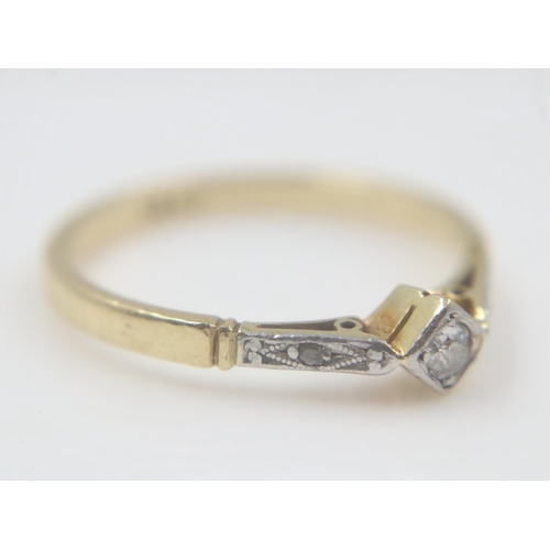 23 - 18ct gold diamond-set solitaire ring, size O, 2.2g. UK P&P Group 0 (£6+VAT for the first lot and £1+... 