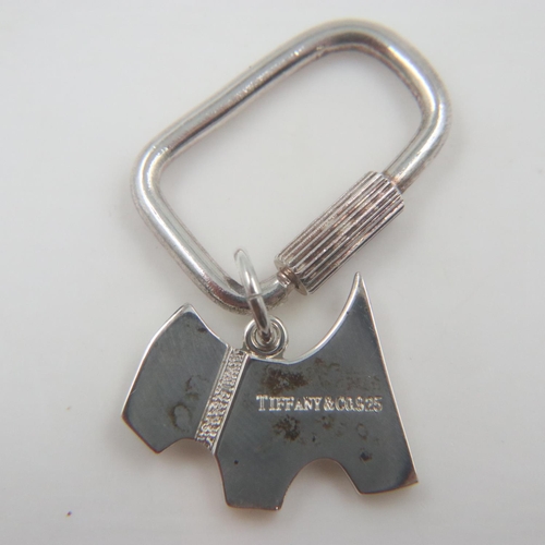 40 - Silver Scottie dog key ring marked Tiffany & Co in Tiffany blue bag. UK P&P Group 0 (£6+VAT for the ... 