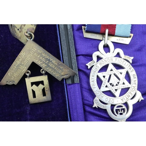 100 - Two Masonic hallmarked silver jewels, Past Master and Royal Arch. UK P&P Group 1 (£16+VAT for the fi... 