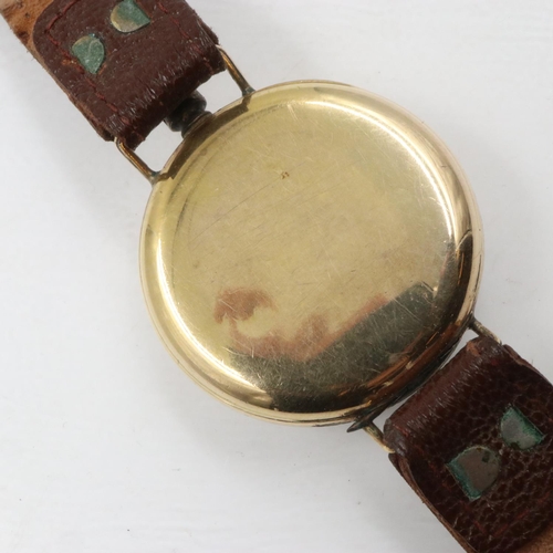 61 - WWI officers Trench gold plated wristwatch. UK P&P Group 1 (£16+VAT for the first lot and £2+VAT for... 