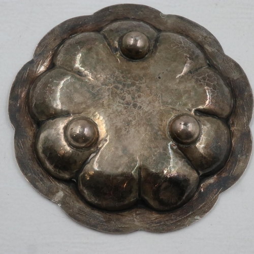 84 - Russian enamelled white metal pin dish, 31g. UK P&P Group 1 (£16+VAT for the first lot and £2+VAT fo... 