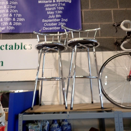 1012 - Two chrome bar stools. Not available for in-house P&P