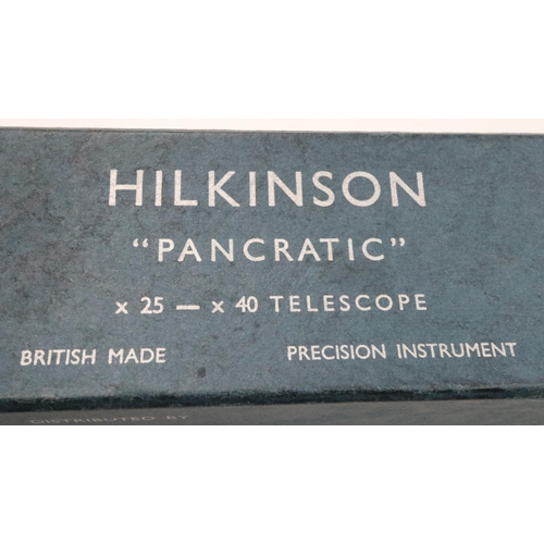 103 - Hilkinson 'Pancratic' two draw X25-40 telescope in original box, clear optics. UK P&P Group 2 (£20+V... 