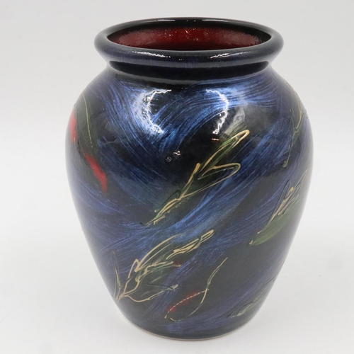 113 - Anita Harris carp vase, signed in gold, H: 15 cm. UK P&P Group 1 (£16+VAT for the first lot and £2+V... 