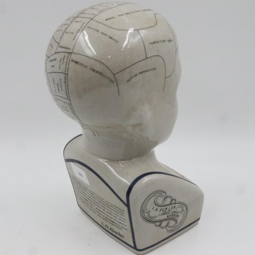 121 - Large L. N Fowler Phrenology head, H: 30 cm. UK P&P Group 3 (£30+VAT for the first lot and £8+VAT fo... 