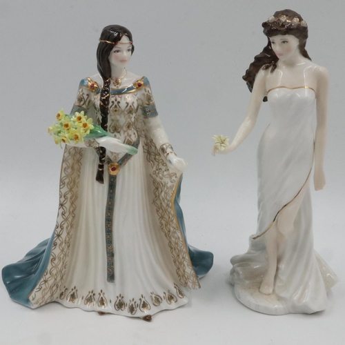 123 - Two Royal Worcester figurines, Daughter of Erin and A New Dawn, no cracks or chips. UK P&P Group 3 (... 