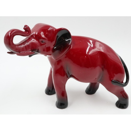 149 - Royal Doulton flambé elephant, no cracks or chips, H: 15cm. UK P&P Group 2 (£20+VAT for the first lo... 