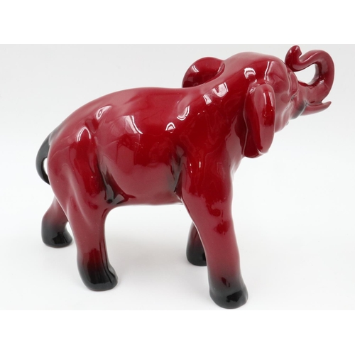 149 - Royal Doulton flambé elephant, no cracks or chips, H: 15cm. UK P&P Group 2 (£20+VAT for the first lo... 