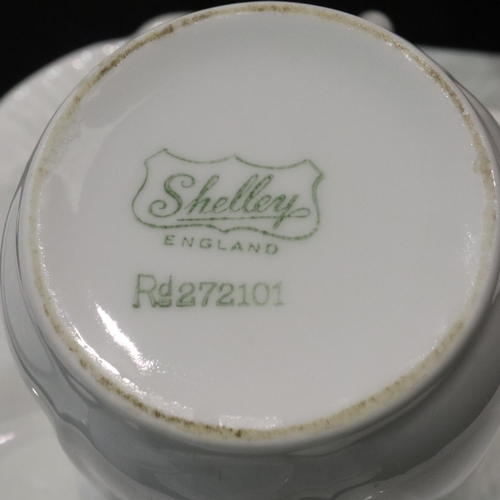 155 - Shelley Dainty white breakfast service. Not available for in-house P&P